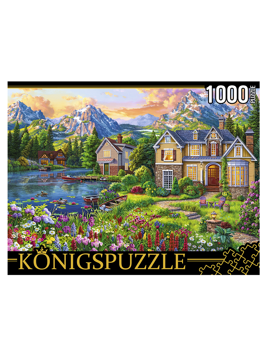 26. Konigspuzzle. ПАЗЛЫ 1000 элементов. Ф1000-3584 ДОМИК У ЦВЕТОЧНОЙ ПОЛЯНЫ  купить на самой большой базе игрушек в Воронеже за 366.30 руб., код 10241389